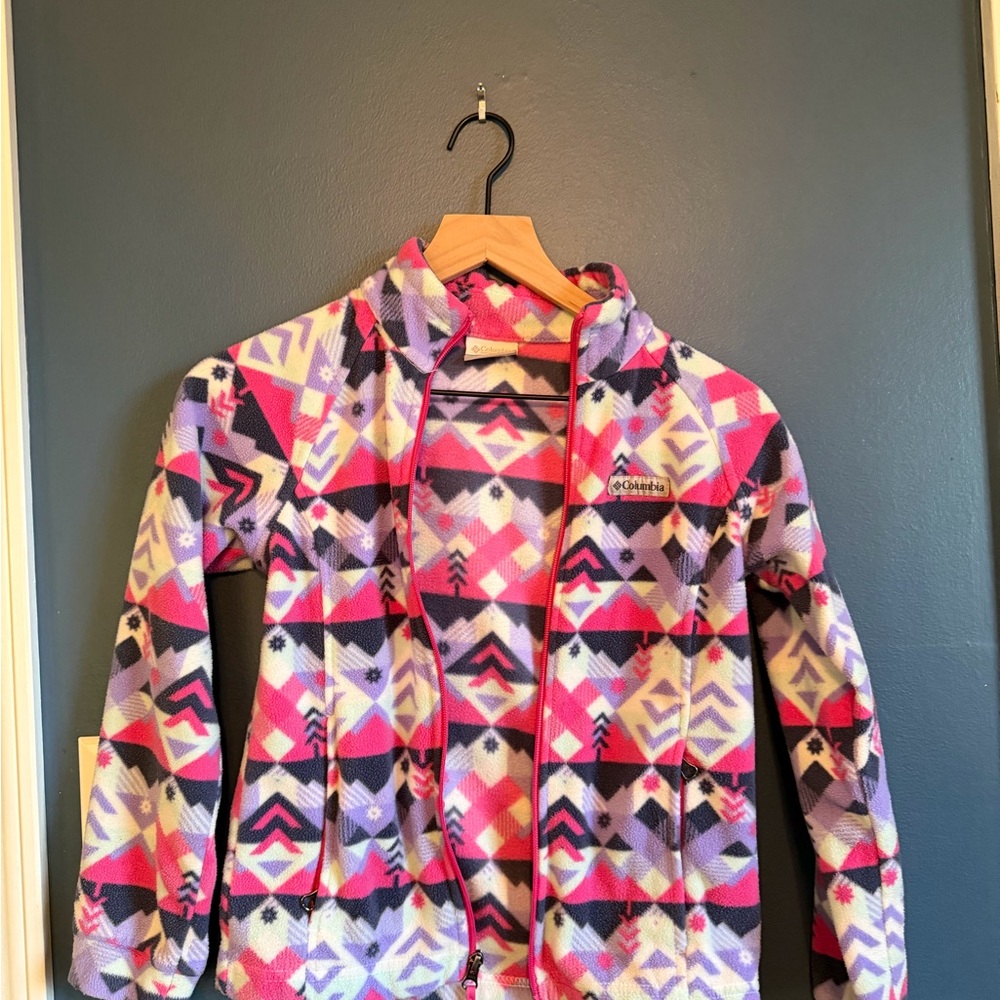 Columbia Kids' Geometric Fleece Jacket - Pink and Purple